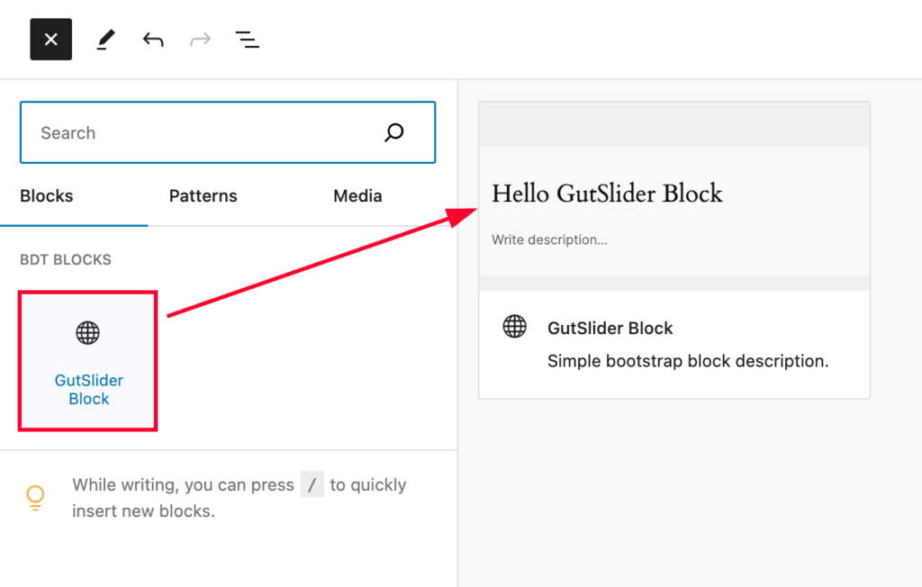 block preview from attributes
